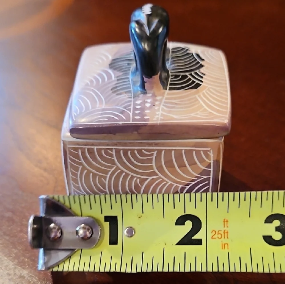Beautifully Hand Carved Soapstone Cubic Elephant Box
